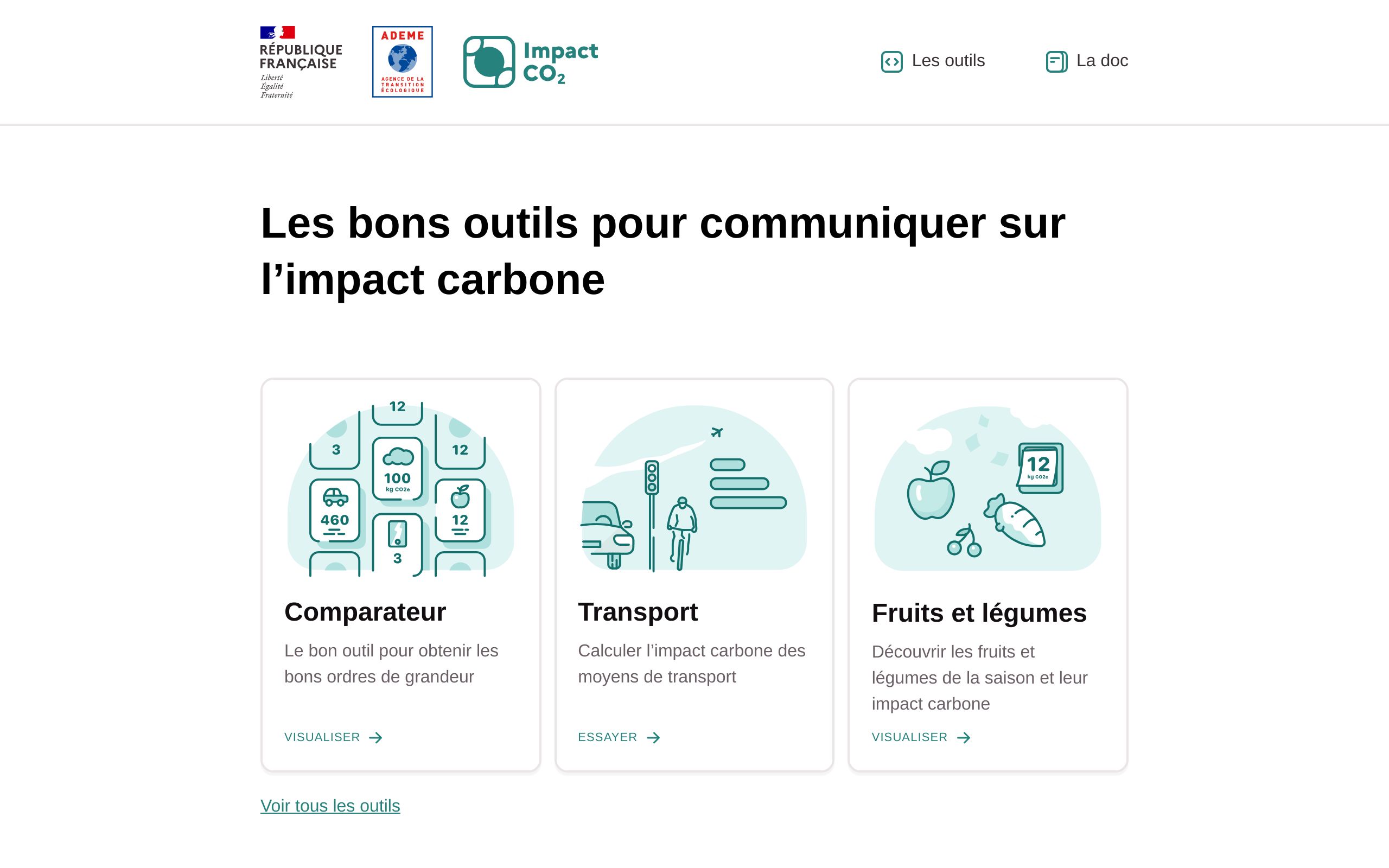 Copie d'écran de https://impactco2.fr